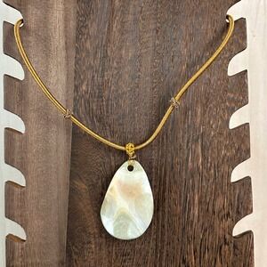 Laura Ford NWT Agate Pendant on Gold Cord Choker‎ 16" NEW